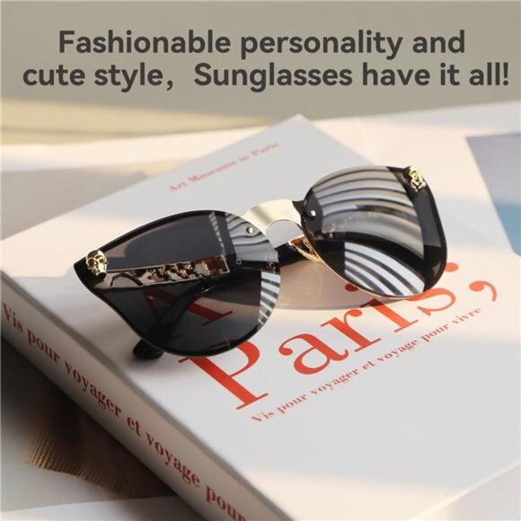 Rimless Skull Design Cat Eye Sunglasses UV400 Protection main image 7